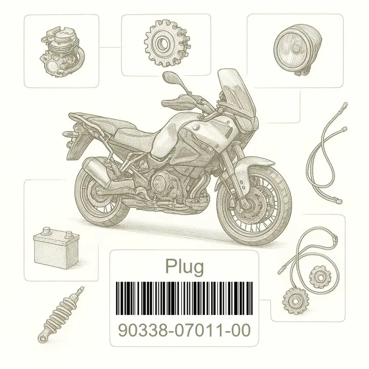 90338-07011-00 Plug, Yamaha Номер детали 90338-07011-00, 903380701100, 90338-07011, 9033807011, 90338 07011