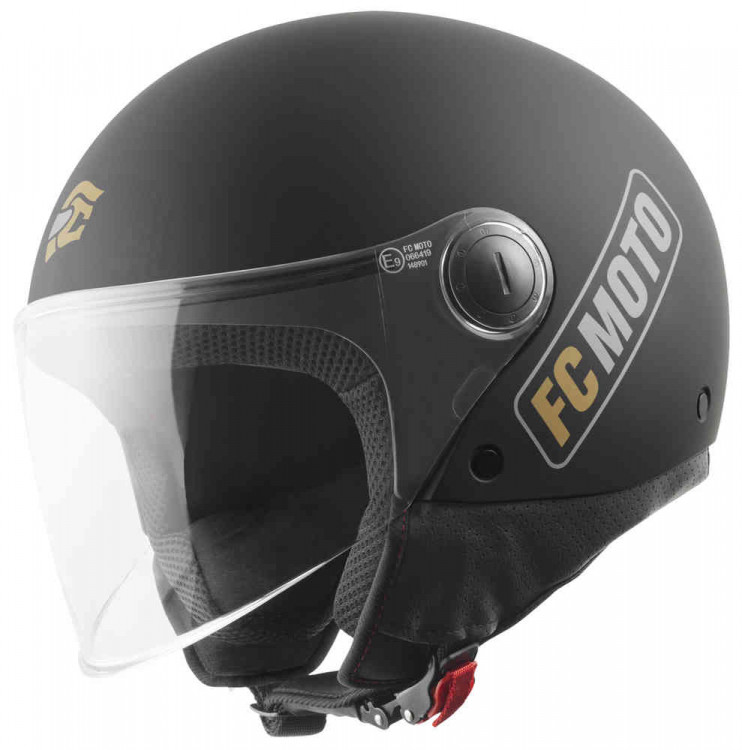 Мотошлем открытый FC-Moto Square-RS Черный матовый/золотой FCM-17-MH-009-19-XS