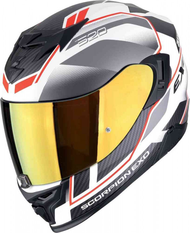 Мотошлем интеграл Scorpion EXO 520 Air Белый Матовый/Черный/Красный 172-499-310-02