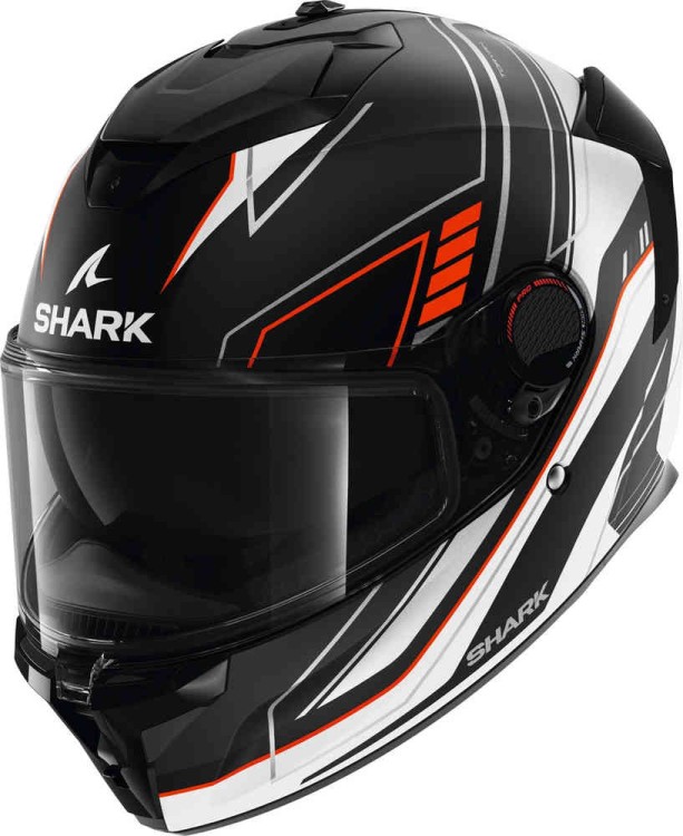 Мотошлем интеграл Shark Spartan GT Pro Toryan Черный матовый/белый/оранжевый HE1316E-KOS-S