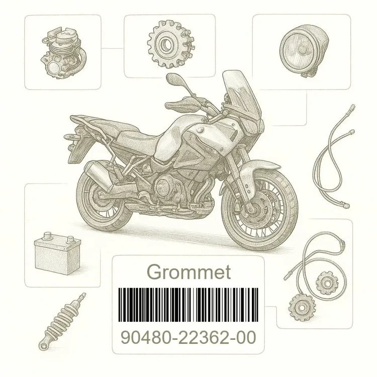 90480-22362-00 Grommet, Yamaha Номер детали 90480-22362-00, 904802236200, 90480-22362, 9048022362, 90480 22362