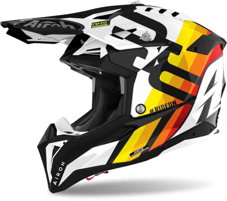 Мотошлем для мотокросса и эндуро Airoh Aviator 3 Rainbow Carbon