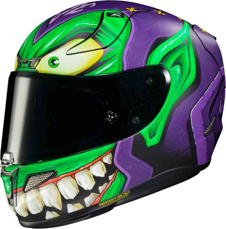 Мотошлем интеграл HJC RPHA 11 Green Goblin Marvel