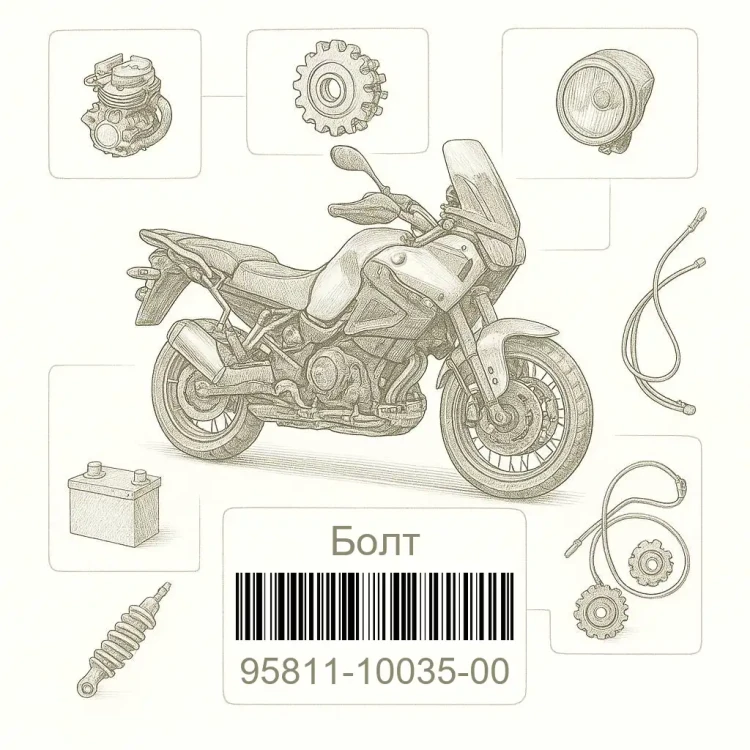 95811-10035-00 Болт, Yamaha Номер детали 95811-10035-00, 958111003500, 95811-10035, 9581110035, 95811 10035