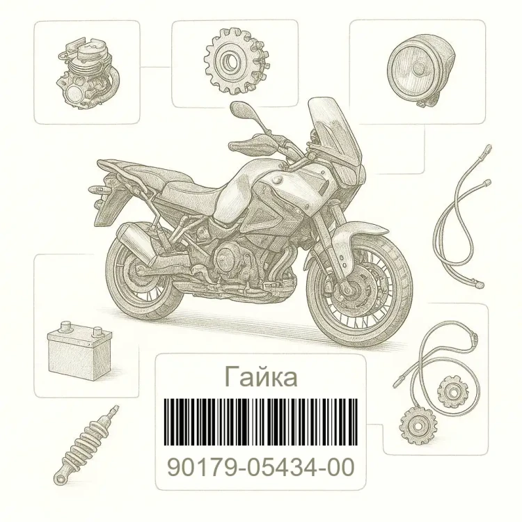90179-05434-00 Гайка, Yamaha Номер детали 90179-05434-00, 901790543400, 90179-05434, 9017905434, 90179 05434