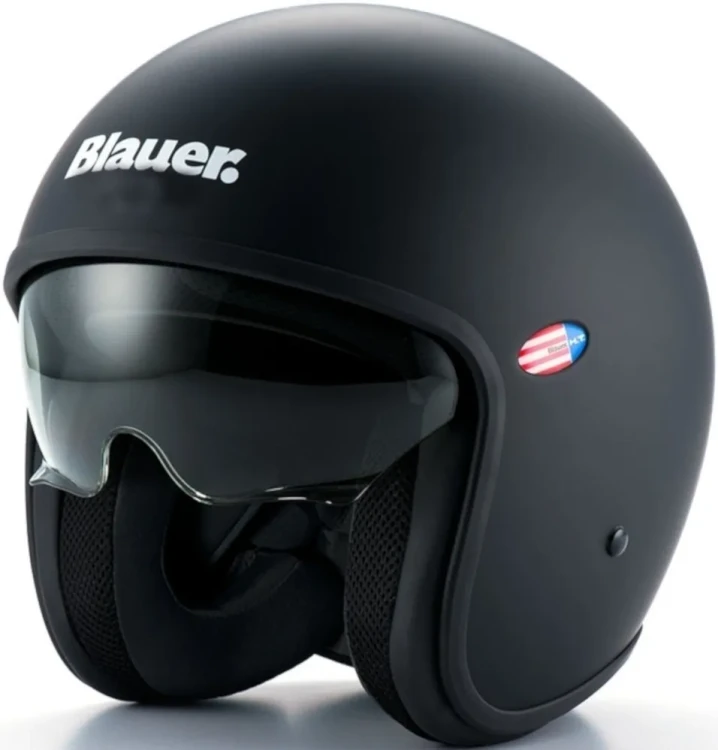 Мотошлем открытый Blauer Pilot 1.1 Monochrome Black Matte