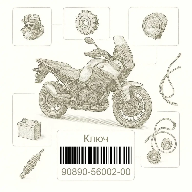 90890-56002-00 Ключ, заготовка (B-TYPE), Yamaha Номер детали 90890-56002-00, 908905600200, 90890-56002, 9089056002, 90890 56002
