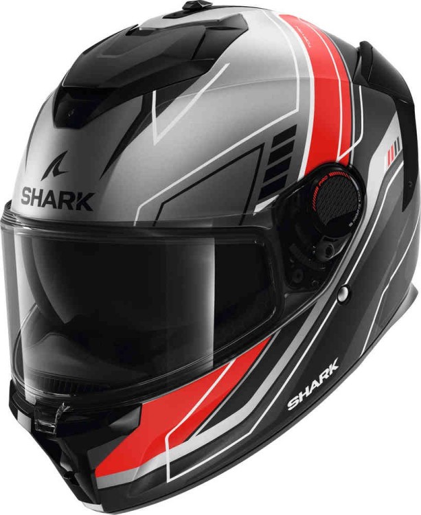 Мотошлем интеграл Shark Spartan GT Pro Toryan Черный матовый/Серый/Красный HE1316E-ARK-XS