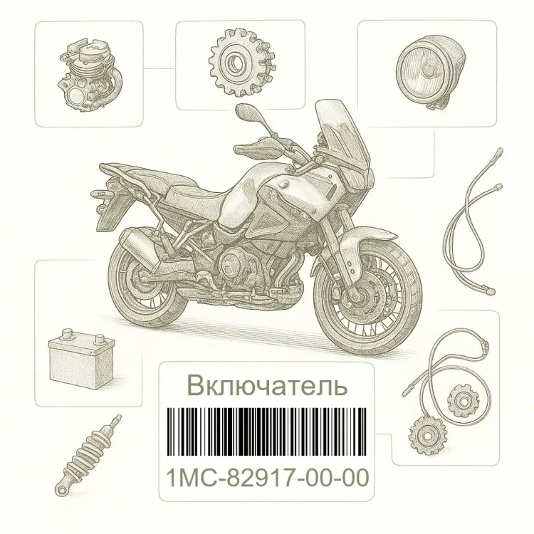 1MC-82917-00-00 Включатель, Yamaha Номер детали 1MC-82917-00-00, 1MC829170000, 1MC-82917-00, 1MC8291700, 1MC 82917 00
