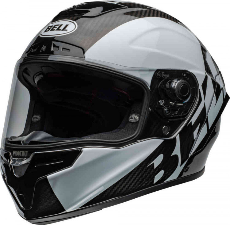 Мотошлем интеграл Bell Race Star DLX Flex Offset Черный/Белый 8008958005