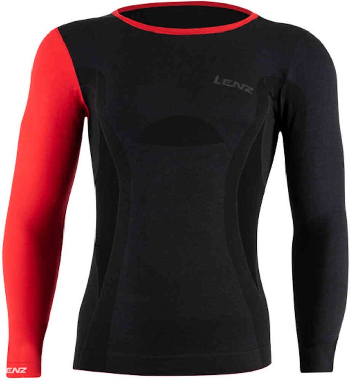 термобелье - майка Lenz 6.0 Merino Crew Neck Черный/Красный 293-23