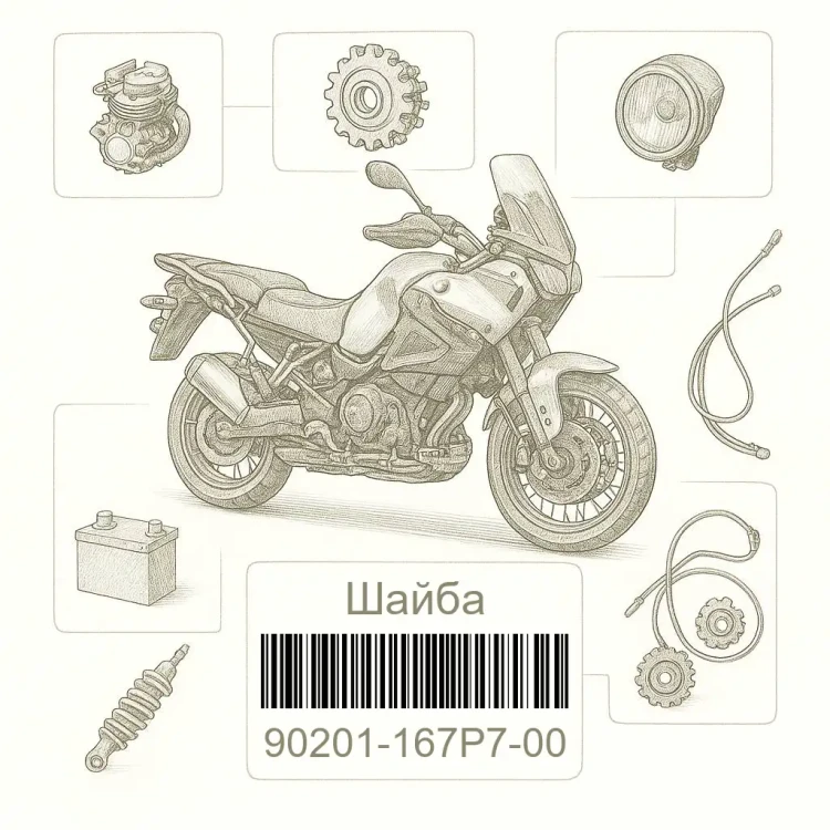 90201-167P7-00 Шайба, Yamaha Номер детали 90201-167P7-00, 90201167P700, 90201-167P7, 90201167P7, 90201 167P7