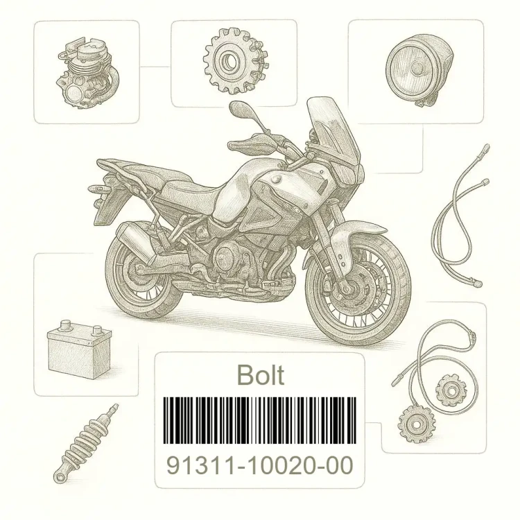 91311-10020-00 Bolt, Hexagon Socket Head, Yamaha Номер детали 91311-10020-00, 913111002000, 91311-10020, 9131110020, 91311 10020