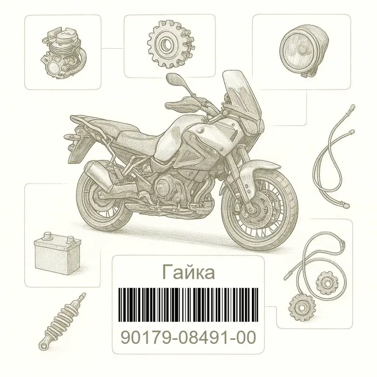 90179-08491-00 Гайка, Yamaha Номер детали 90179-08491-00, 901790849100, 90179-08491, 9017908491, 90179 08491