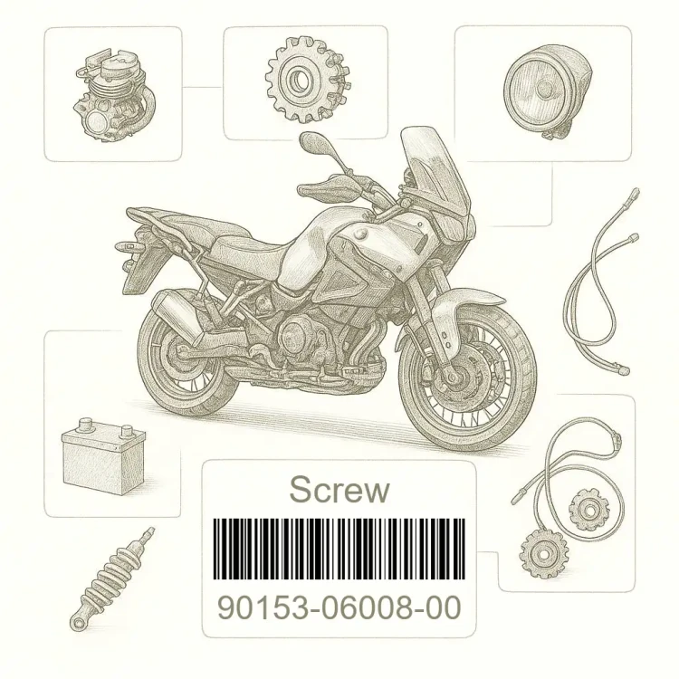 90153-06008-00 Screw, Hexagon, Yamaha Номер детали 90153-06008-00, 901530600800, 90153-06008, 9015306008, 90153 06008