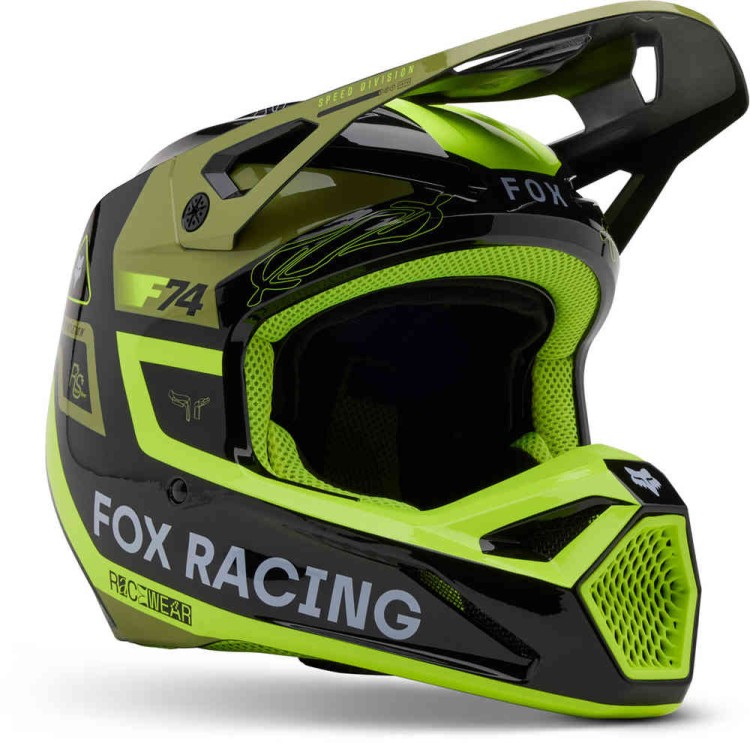 Мотошлем для мотокросса и эндуро FOX V1 Race Spec MIPS Зеленый 33000-275-XL