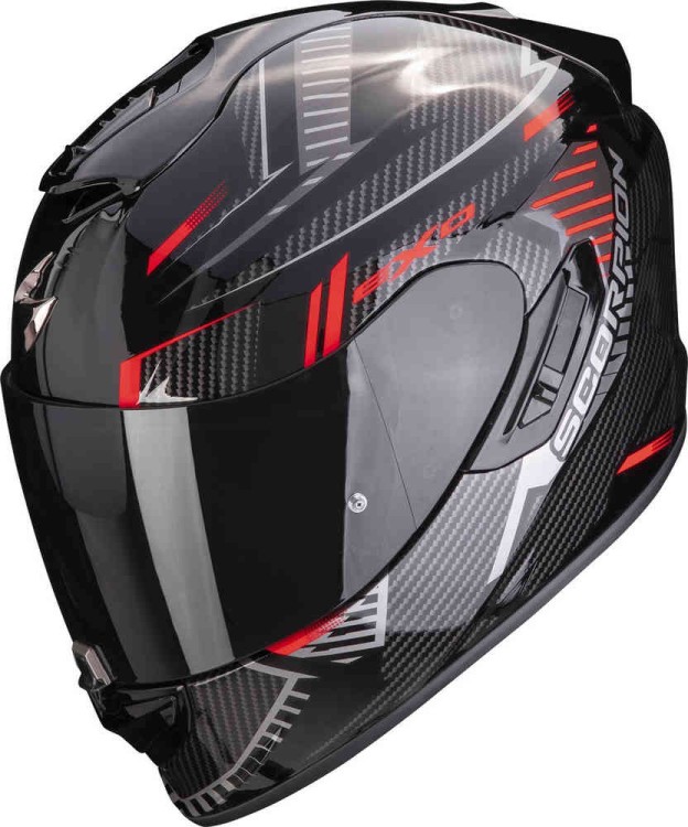 Мотошлем интеграл Scorpion EXO-1400 Evo Air Shell Черный/Красный 114-401-42-06