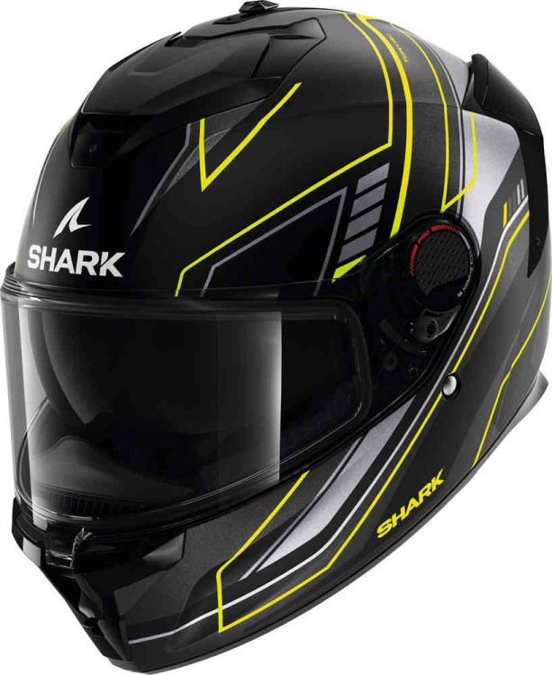Мотошлем интеграл Shark Spartan GT Pro Toryan Черный матовый/Серый/Желтый HE1316E-KYA-S