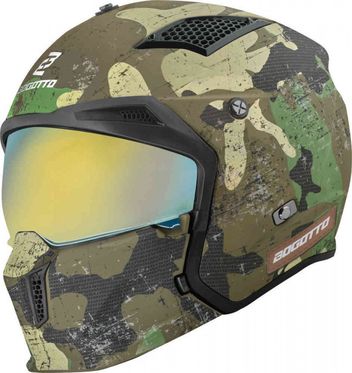 Мотошлем модуляр Bogotto Radic Camo 22.06 Матовый зеленый BGT-17-MH-020-6C-XL