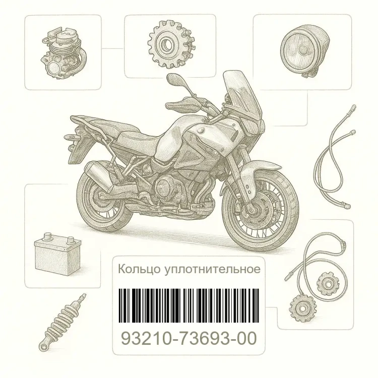 93210-73693-00 Кольцо уплотнительное, Yamaha Номер детали 93210-73693-00, 932107369300, 93210-73693, 9321073693, 93210 73693