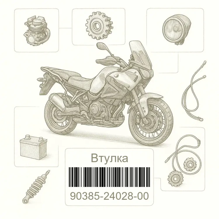 90385-24028-00 Втулка, Yamaha Номер детали 90385-24028-00, 903852402800, 90385-24028, 9038524028, 90385 24028