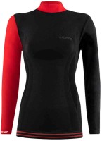 термобелье - майка женская Lenz 6.0 Merino Turtle Neck Черный/Красный 244-22