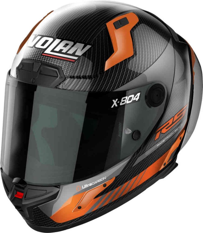 Мотошлем интеграл Nolan X-804 RS Ultra Carbon Hot Lap Черный/Серый/Оранжевый X840004820142