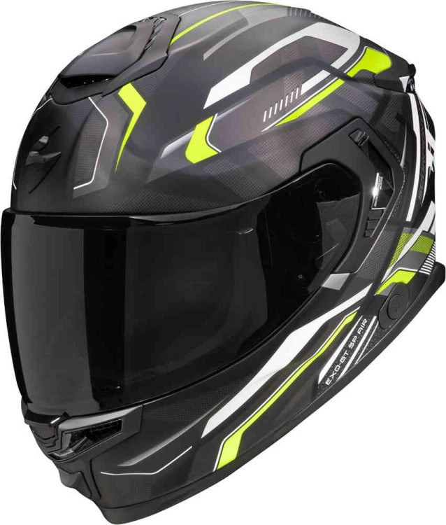 Мотошлем интеграл Scorpion EXO-GT SP Air Augusta Черный матовый/серый/неоново-желтый 150-465-342-03