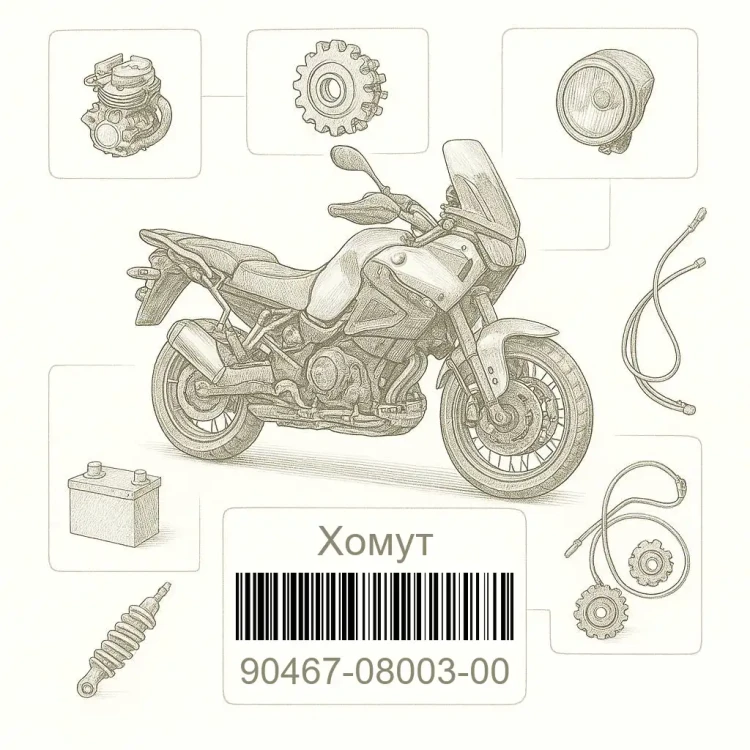 90467-08003-00 Хомут, Yamaha Номер детали 90467-08003-00, 904670800300, 90467-08003, 9046708003, 90467 08003