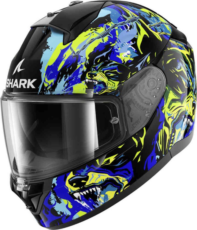 Мотошлем интеграл Shark Ridill 2 Racing Beast Черный/Зеленый/Синий HE1118E-KBG-XS