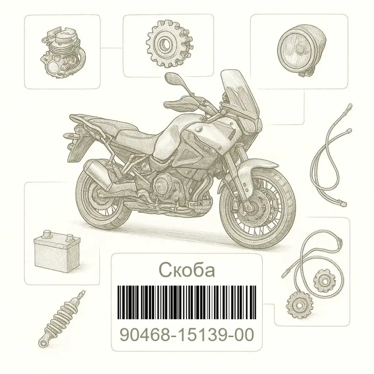 90468-15139-00 Скоба, Yamaha Номер детали 90468-15139-00, 904681513900, 90468-15139, 9046815139, 90468 15139