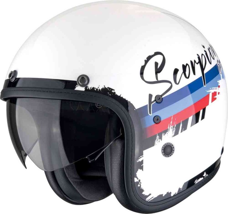 Мотошлем открытый Scorpion Belfast Evo Adonis Белый/Красный/Синий 78-497-359-07