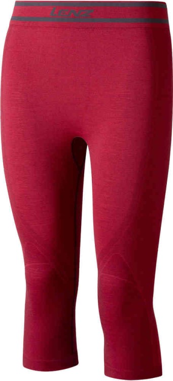 термобелье - штаны Lenz 6.0 Merino 3/4 тёмно-красный 247-34