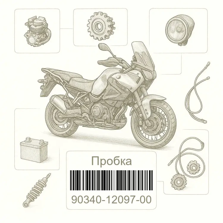 90340-12097-00 Пробка, Yamaha Номер детали 90340-12097-00, 903401209700, 90340-12097, 9034012097, 90340 12097