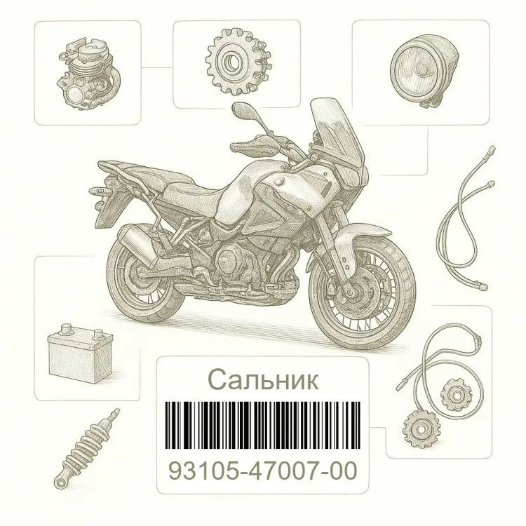 93105-47007-00 Сальник, Yamaha Номер детали 93105-47007-00, 931054700700, 93105-47007, 9310547007, 93105 47007