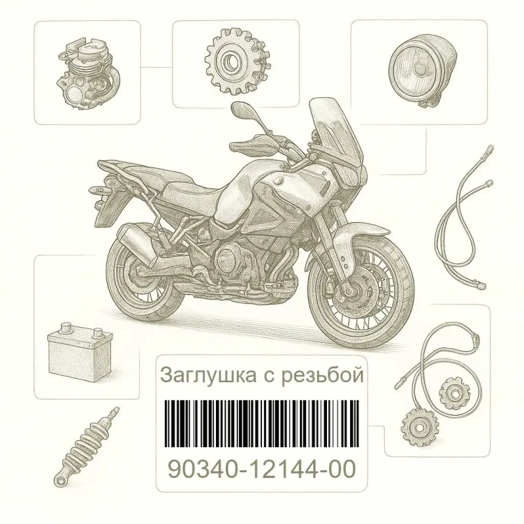 90340-12144-00 Заглушка с резьбой, Yamaha Номер детали 90340-12144-00, 903401214400, 90340-12144, 9034012144, 90340 12144