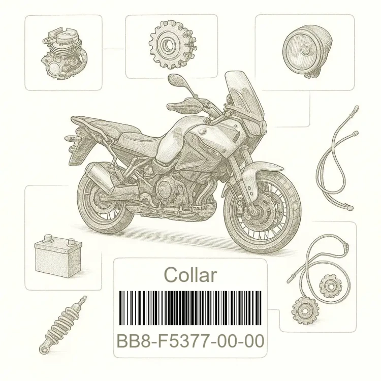 BB8-F5377-00-00 Collar, Wheel, Yamaha Номер детали BB8-F5377-00-00, BB8F53770000, BB8-F5377-00, BB8F537700, BB8 F5377 00