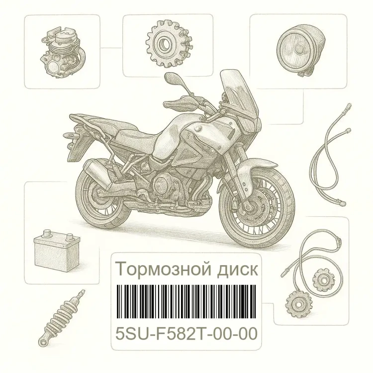 5SU-F582T-00-00 Тормозной диск, Yamaha Номер детали 5SU-F582T-00-00, 5SUF582T0000, 5SU-F582T-00, 5SUF582T00, 5SU F582T 00