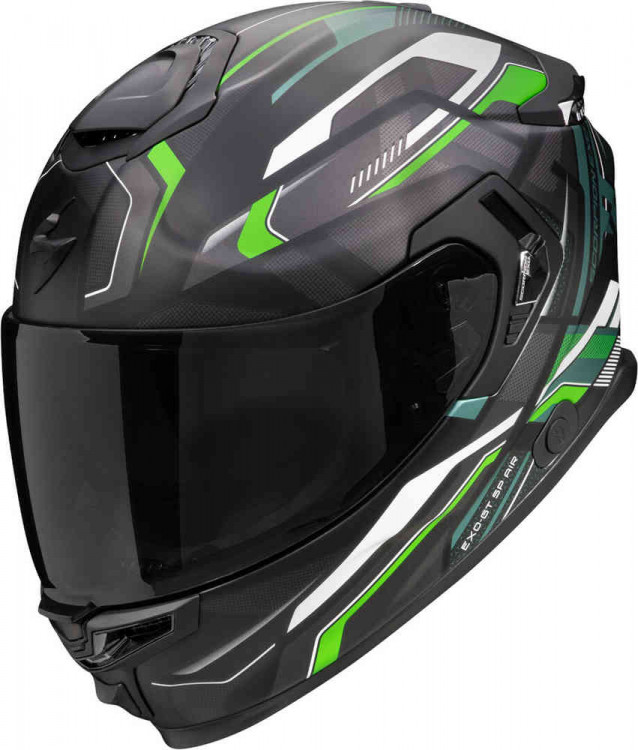 Мотошлем интеграл Scorpion EXO-GT SP Air Augusta Черный матовый/Серый/Зеленый 150-465-341-02