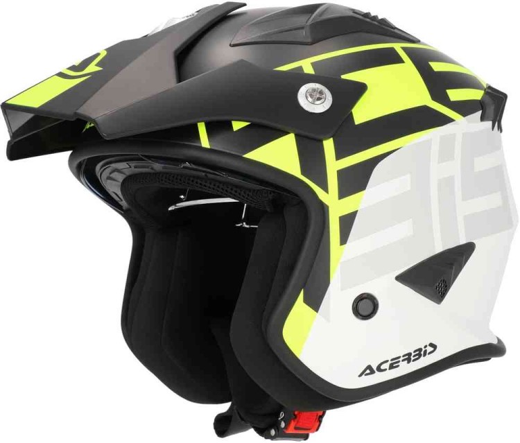 Мотошлем открытый Acerbis Jet Aria Graphic Матовый белый/Желтый 0026602.457.061