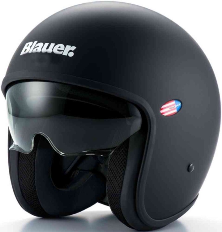 Мотошлем открытый Blauer Pilot 1.1 Monochrome Black Matte