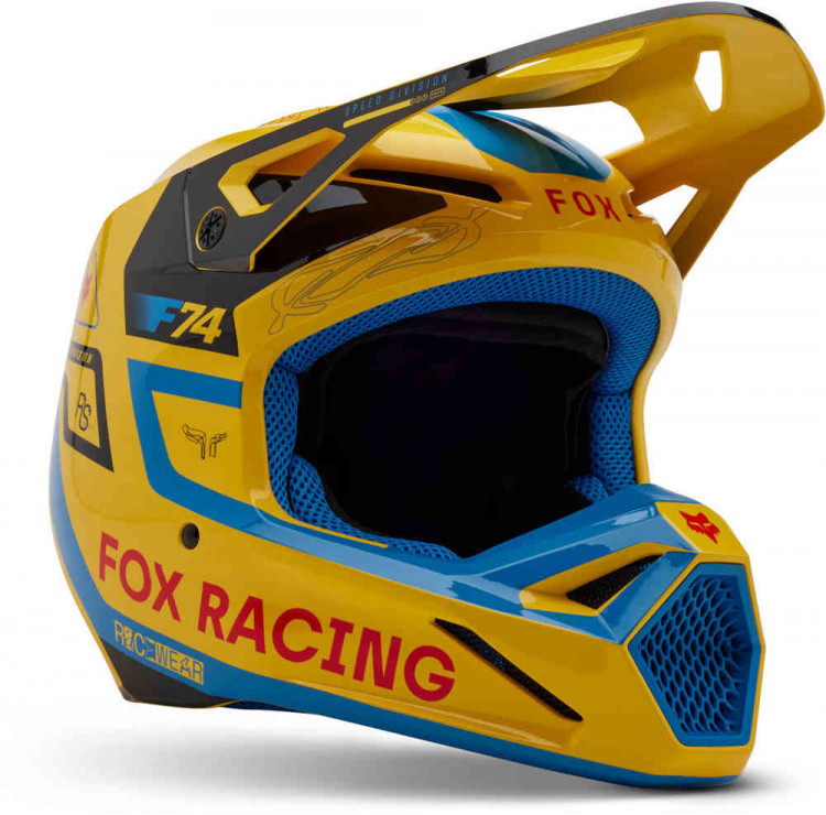 Мотошлем для мотокросса и эндуро FOX V1 Race Spec MIPS Желтый 33000-274-XS