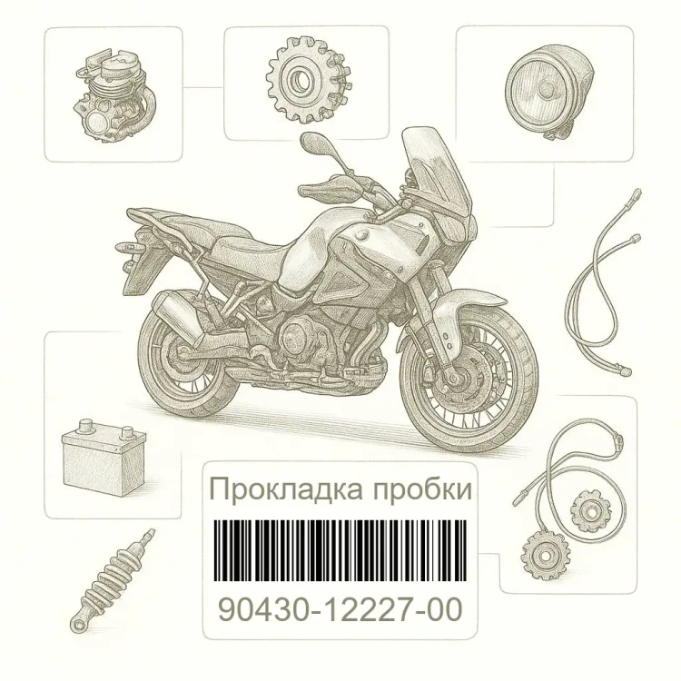 90430-12227-00 Прокладка пробки, Yamaha Номер детали 90430-12227-00, 904301222700, 90430-12227, 9043012227, 90430 12227