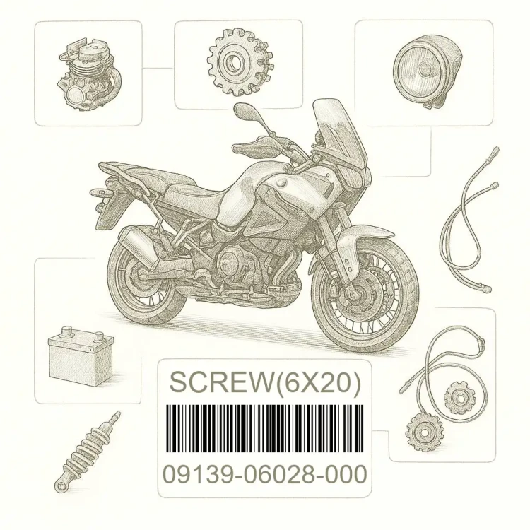 09139-06028-000 SCREW(6X20), Suzuki Номер детали 09139-06028-000, 0913906028000, 09139-06028, 0913906028, 09139 06028
