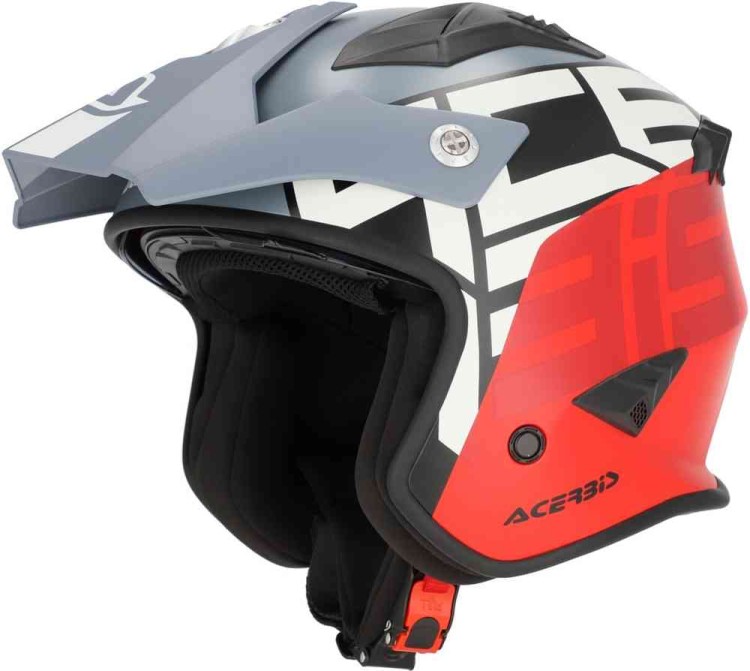 Мотошлем открытый Acerbis Jet Aria Graphic Серый/Красный Матовый 0026602.295.061