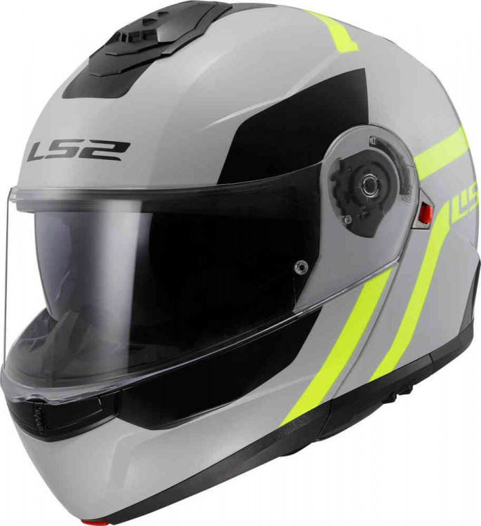 Мотошлем модуляр LS2 FF908 Strobe II Autox Серый/Неоново-Желтый 569082054XS
