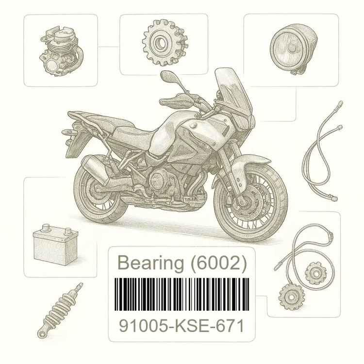91005-KSE-671 Bearing (6002), Honda Номер детали 91005-KSE-671, 91005KSE671