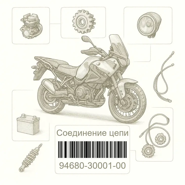94680-30001-00 Соединение цепи, Yamaha Номер детали 94680-30001-00, 946803000100, 94680-30001, 9468030001, 94680 30001
