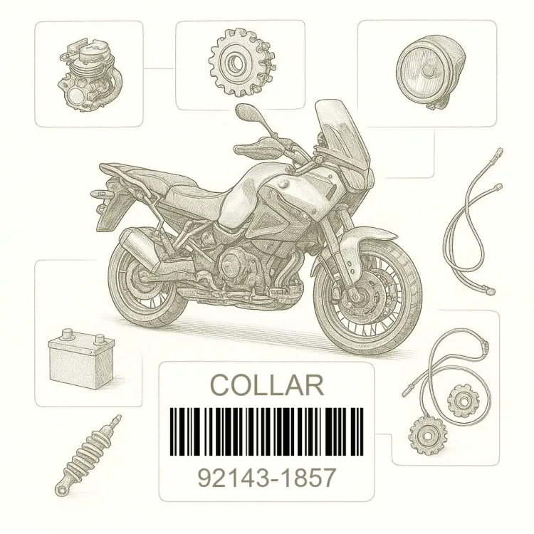 92143-1857 COLLAR, Kawasaki Номер детали 92143-1857, 921431857
