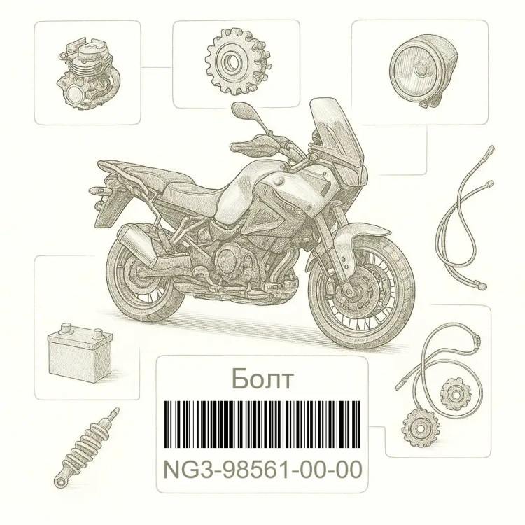 NG3-98561-00-00 Болт, Yamaha Номер детали NG3-98561-00-00, NG3985610000, NG3-98561-00, NG39856100, NG3 98561 00